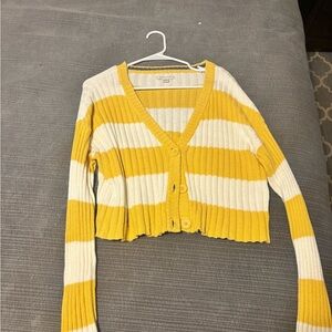 Yellow striped AE sweater